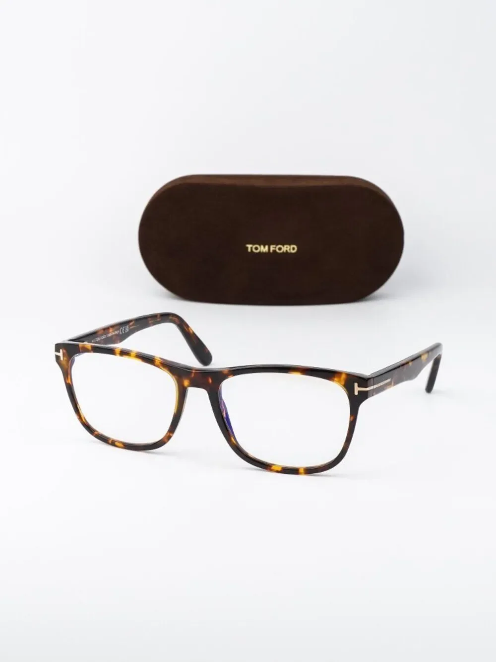 Tom Ford Women Eyeglasses Havana Square FT5662-B 056 NEW AUTHENTIC